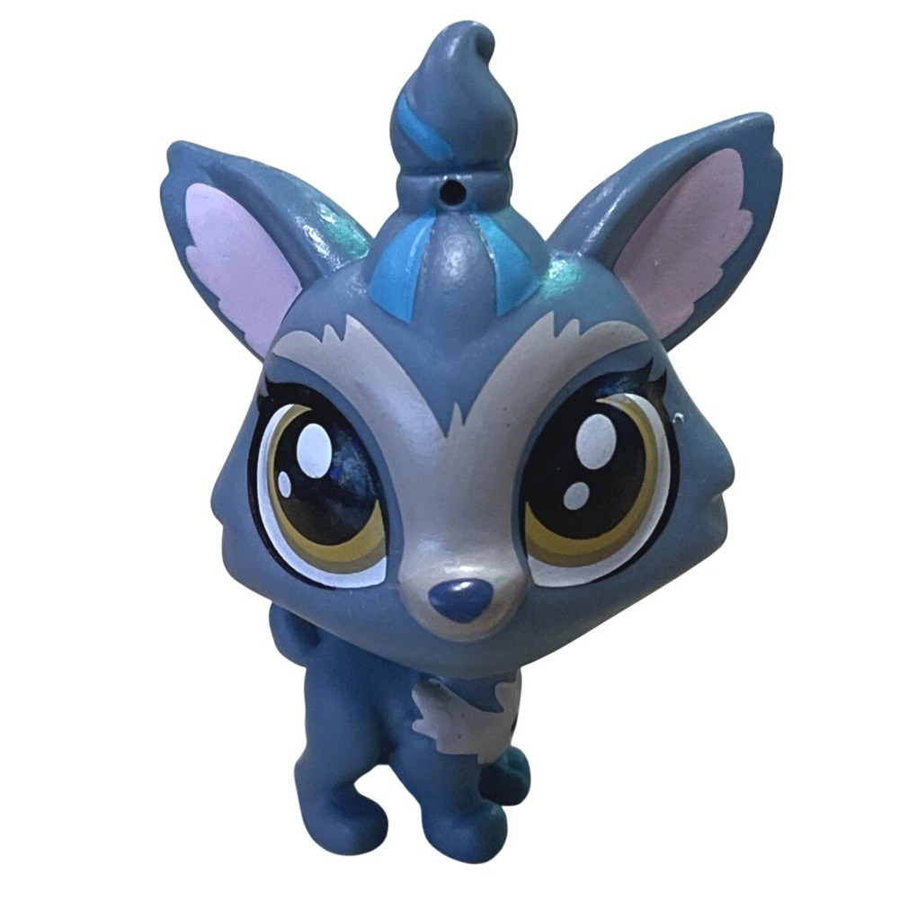 BARKLEY WOOFLEY YORKIE DOG #92 Authentic Littlest Pet Shop Blue LPS Brown Eyes